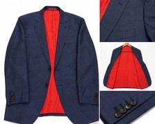 42S Men's Suitsupply Sienna Blazer Blue Half Canvass Surgeon's Cuffs Sport Coat