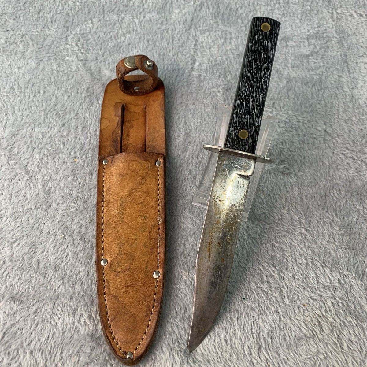 Vtg Hunting Knife Fixed Blade w/ Original Sheath | eBay