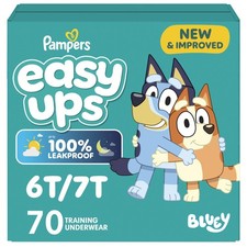 Easy Ups Girls  Boys Potty Training Pants, Size 6T-7T, 70 White
