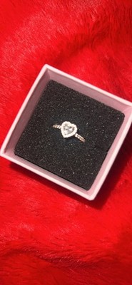 Pandora Ring Sparkling Elevated Heart Ring 14k Rose Gold Plating