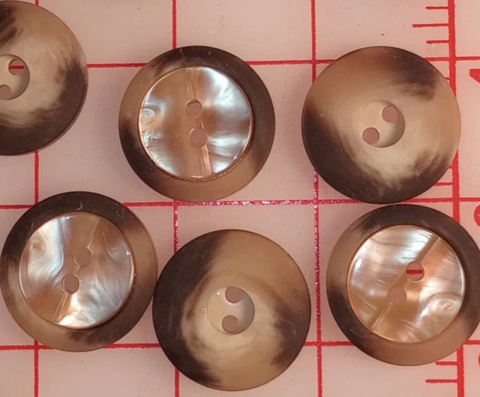 12 botones italianos imitación LT caparazón de tortuga brillante/plástico mate 1-1/8" reversibles Foto 4 de 4