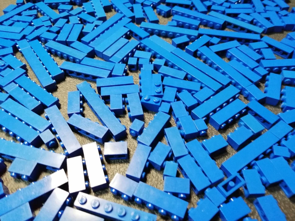 LEGO 300 Stück Legosteine einreihige Steine blau / Stangen Sammlung Bricks blue - Bild 2 von 4