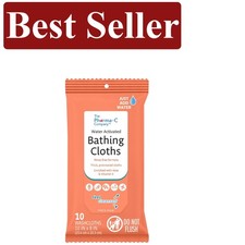 Nourishing Water-Activated Bath Wipes - Disposable  Rinse-Free for Adults