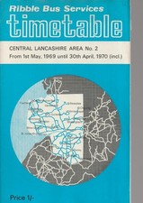 RIBBLE BUS TIMETABLE BOOK CENTRAL LANCASHIRE MAY 1969 WITH ROUTE MAP