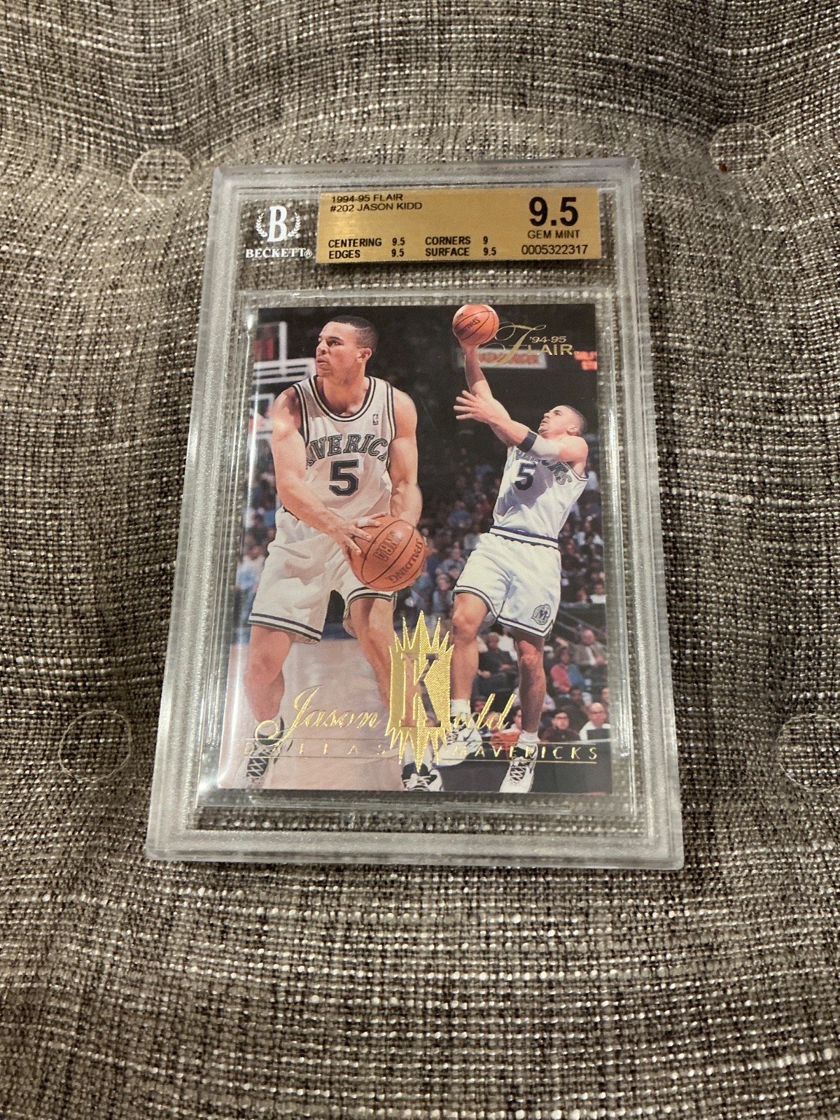 1994 Flair #202 Jason Kidd Dallas Mavericks RC Rookie HOF BGS 9.5