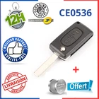 Citroen C1 C2 C3 C4 C5 C8 Berlingo Button CE0536 Slotless Blade Flip Key Shell