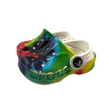 Crocs Iconic Comfort Classic Tie Dye Rainbow Slip On Clog Shies Toddler C 4