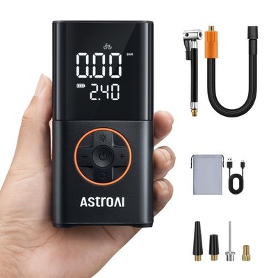 AstroAI Elektrische Reifenpumpe AIRUN L7, Akku 150 PSI, 17 L min, Schwarz