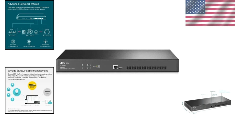 Enterprise-Level 10 Gigabit SFP+ Switch - 8 Ports, L2+ Managed with Cloud Access - Image 2 of 4