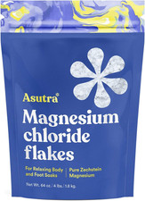 Magnesium Chloride Bath Flakes, 4 Lbs - for Relaxing Foot  Body Soaks, Epsom Sa