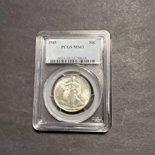 1945 Walking Liberty PCGS Ms 63 90% silver half dollar
