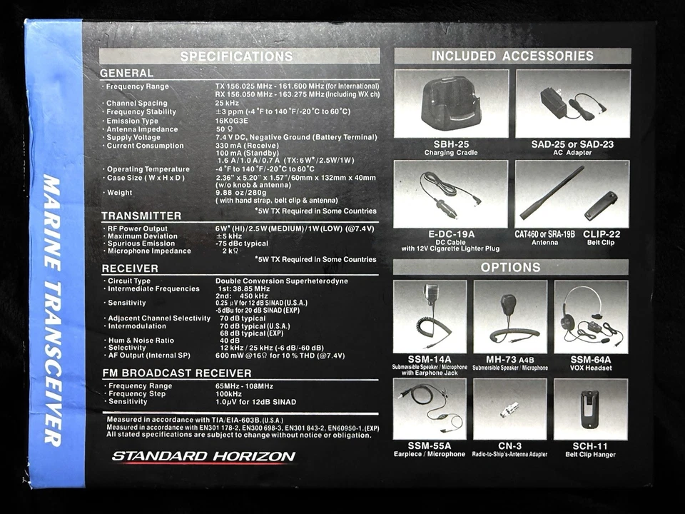 Standard Horizon HX210 6W Floating Handheld Marine VHF Transceiver New - Image 3 of 4