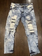 Bleecker & Mercer Distressed Acid Jeans - Straight Leg Men's 40x32