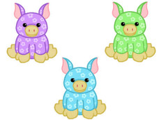 Webkinz Lil Piglet PICK ONE purple blue green swine hog flower Virtual code msgd