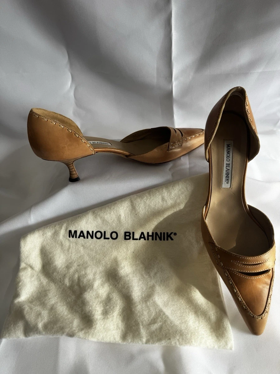 Chaussures Manolo Blahnik BB Dorsay – Cuir à Pois Orange – Pointures 39, 40.5, 41 – Neuves Sans Boîte