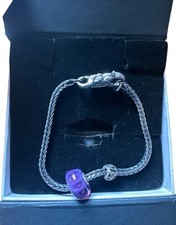 Trollbeads Sterling Silver Bracelet with Purp...