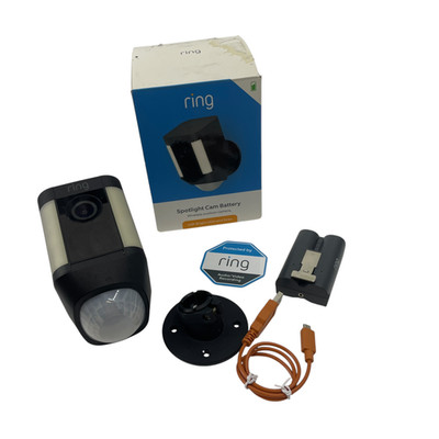 NO SCREWS Ring 5AT3S8 Spotlight Outdoor Cam Battery Black #UMP0792 (AR)
