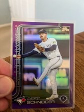 2025 Topps Davis Schneider #342 Purple Foil 107/250 Blue Jays