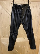 Wilsons Black Leather Pants Sz 12 30x31 Straight Raw Hem Soft Leather