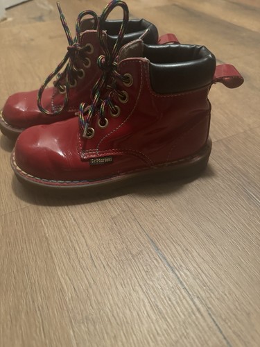 Dr. Martens Toddler Patent Leather Red Boots - Size 9