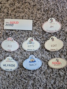 Disney pin WDW Cast Member Name tag Badge ID Pick UR Name Various Styles