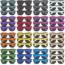 Party Sunglasses 48 Pack 16 Colors Neon Retro 80s Style Bulk Favors Carnival