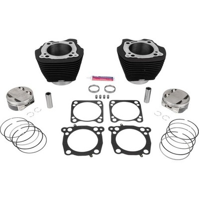 S&S Cycle 136'' Cylinder Kit - 4.625'' Stroke - Wrinkle Black - M8 910-0849A
