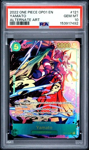 2022 ONE PIECE OP01-ROMANCE DAWN ALTERNATE ART #121 YAMATO PSA 10