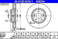 2 X Bremsscheibe ATE 24.0128-0234.1 FüR Hyundai I30 KIA