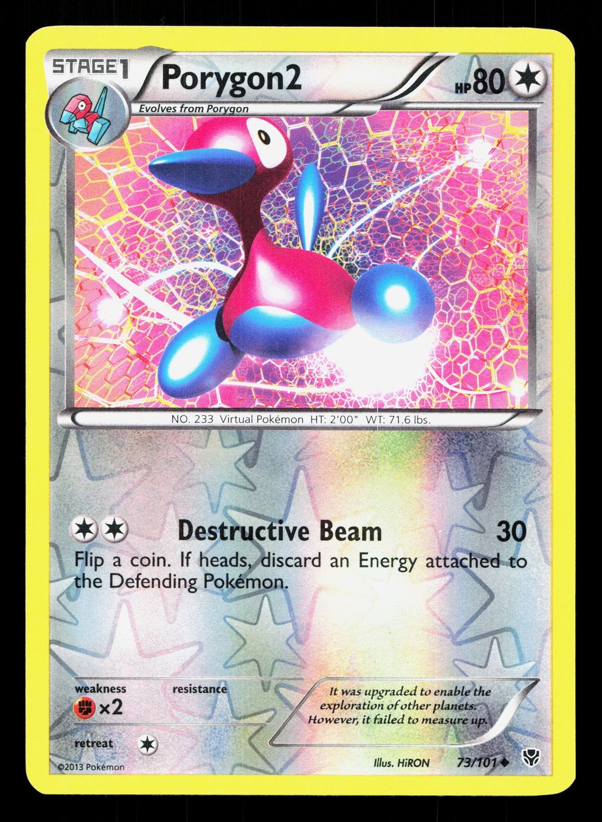 Porygon2 73/101 Plasma Blast LP Reverse Holo Pokemon Card TCG
