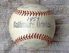 1959 BALTIMORE ORIOLES TEAM ISSUED BASEBALL W/21 AUTOGRAPHS ALL DECEASED