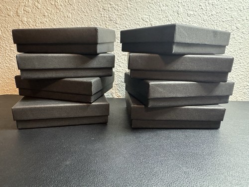 8-Black Retail Jewelry Gift Boxes Set for Retail or Gifts 3x4 inch lot