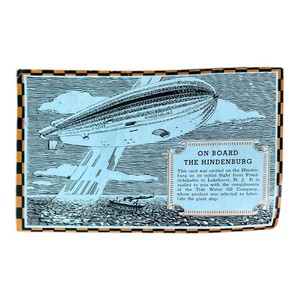 Vintage 1936 Hindenburg Zeppelin Flown Veedol Oil Germany Advertising Postcard