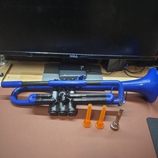 OB pInstrument pTrumpet Plastic Trumpet, Mouthpieces and Carrying Bag, Blue