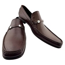 Bruno Magli Men's Brown Shoes Dress Loafers sz 10 Hand Made in Italy Luxe Shoes