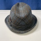 DOBBS HAT CLASSIC FEDORA BLUE SILK INSIDE BLUE & RED FEATHER SZ 7 DAPPER VINTAGE — photo 9
