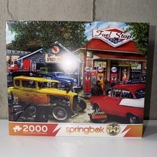 New Sealed springbok 2000 piece puzzle Hot Rod Cafe 38-20523 Jigsaw Made In USA
