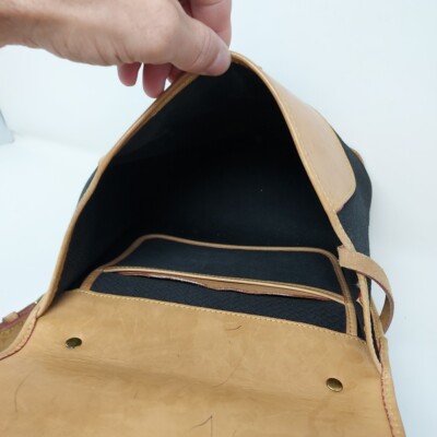 ❗Dooney & Bourke Canvas Tan Logo Backpack❗ Dooney & Bourke Backpack Black Canvas Tan Leather Buckle  main image 4
