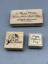 Wood Mounted Rubber Stamps Assorted Makers Lot of 3 New 4D b7