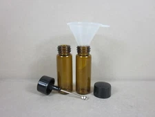 Two Pocket Vials for Sweetener/Spice One Cap with Oval Spoon & White Funnel