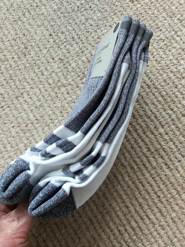 2 Pairs RIVER ISLAND Grey Marl / White SPORTS SOCKS Padded Heel 7-11 43-45 Draw - Picture 3 of 7