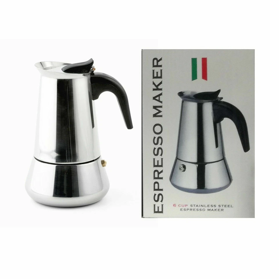 Espresso Maker Caffettiera Moka Macchinetta Caffè 6 Tazze Acciaio Inox dfh