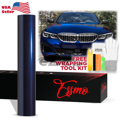ESSMO PET Super Gloss Metallic Tanzanite Blue Car Vinyl Wrap Decal Like Paint