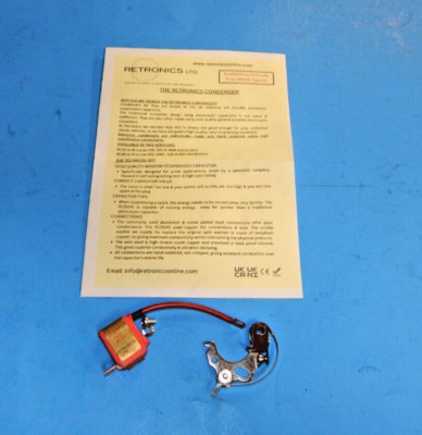 Retronics Hi Tech Modern Condenser + Points for Triumph TR250 + TR6 Made In UK