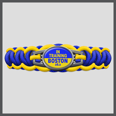 Handcrafted Boston Marathon 26.2 In Training Paracord Charm Bracelet