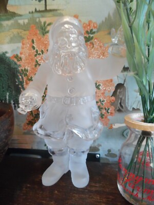 Vintage Hartplastik mattiert und klar Weihnachtsmann Weihnachtsdeko Figur