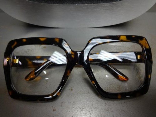 HUGE OVERSIZE VINTAGE Style Clear Lens EYE GLASSES Thick Tortoise Fashion Frame - Picture 9 of 10