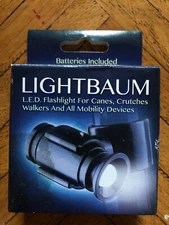 LightBaum- Adjustable LED Flashlight for Crutches, Canes, & Walkers
