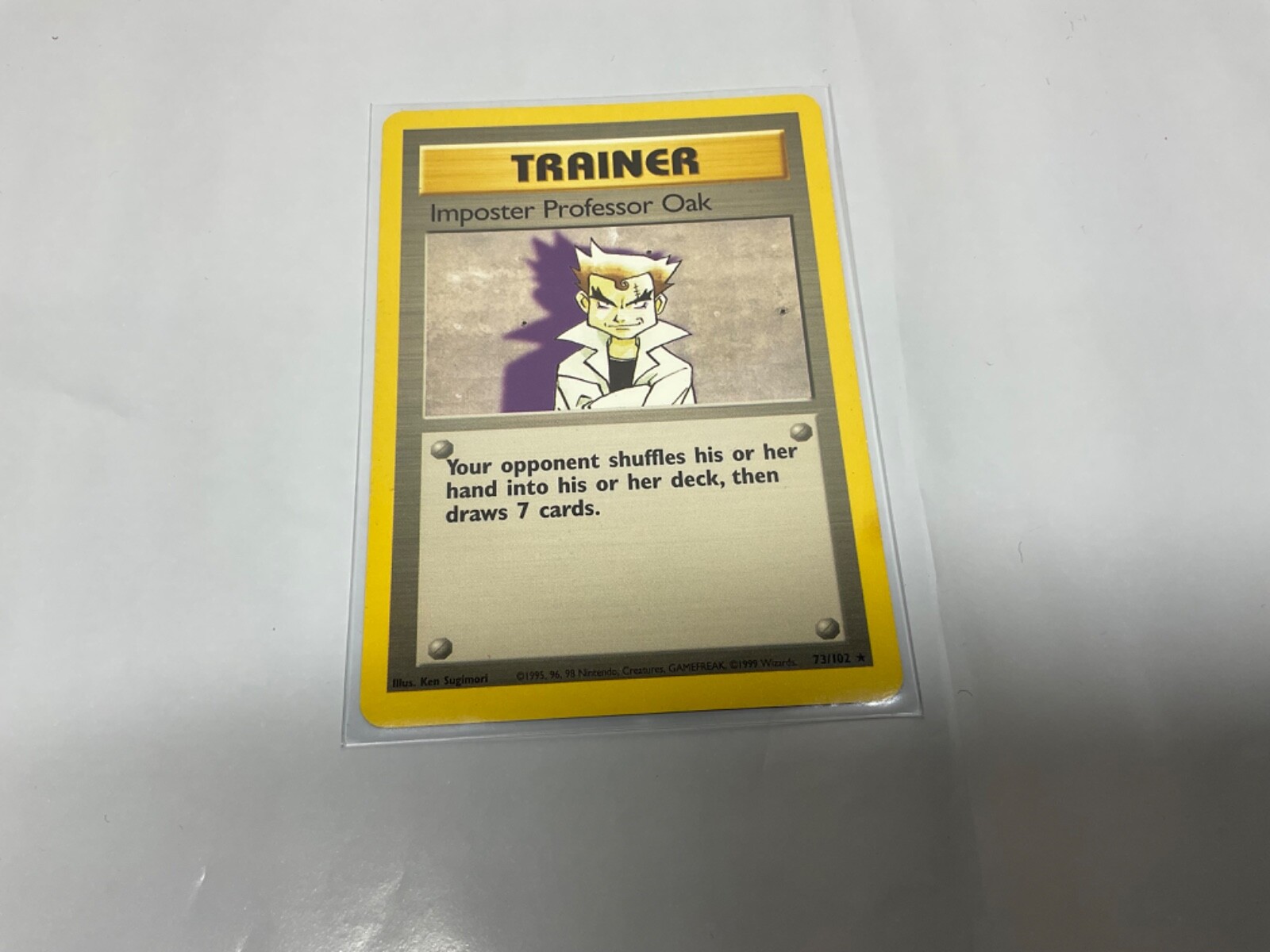 Imposter Professor Oak - 73/102 - Rare Non-Holo TCG—Base Set Pokemon Card LP
