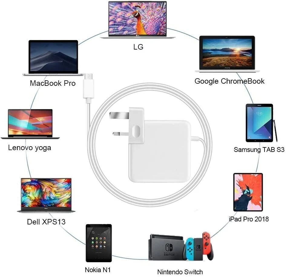 LOT charger 61W USB C Type C for Apple MacBook Air 13" A1708 (M1, 2020-2016) - Image 3 of 4